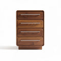 Wooden nightstand with four drawers in walnut finish 40 x 30 x 70cm