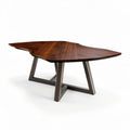 Wooden coffee table with modern metal legs and natural shape 150 x 90 x 75cm