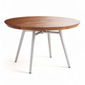 Round wooden dining table with aluminum legs 150 x 150 x 75cm