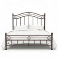 Metal frame bed with elegant headboard and geometric design twin size 200 x 150 x 100cm
