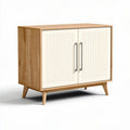 Wooden storage cabinet with two doors and modern minimalist design 80 x 40 x 75cm