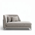Sectional sofa with removable cushions in light gray fabric 200 x 100 x 80cm