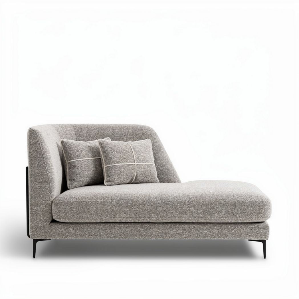 Sectional sofa with removable cushions in light gray fabric 200 x 100 x 80cm