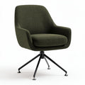 Green upholstered swivel chair with metal base 60 x 60 x 85cm