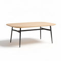 Wooden coffee table with metal legs 150 x 75 x 75cm for living room use