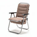 Folding chair with padded seat and backrest steel frame in brown color